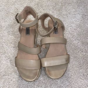 Steve Madden 2-Strap Platform Espadrilles with Cork and White Bottoms